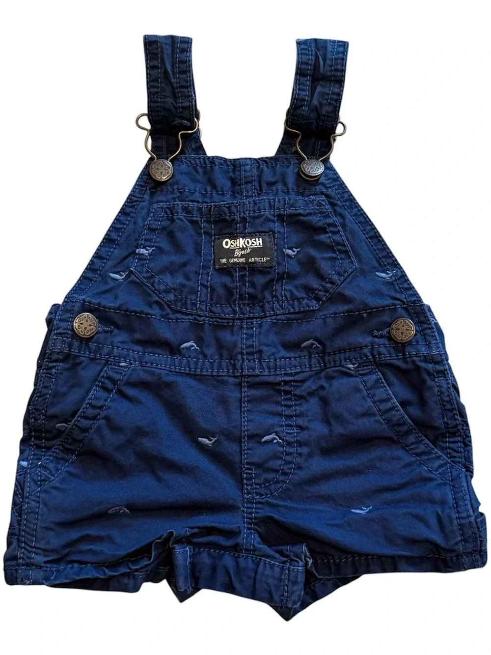 OshKosh B'gosh Baby Overalls 3M Navy Blue Striped Unisex Romper